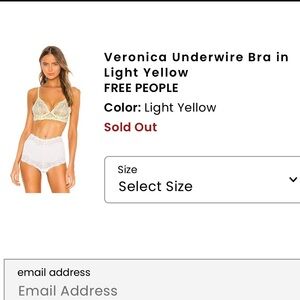 Free People Veronica Underwire Bra in Light Yellow